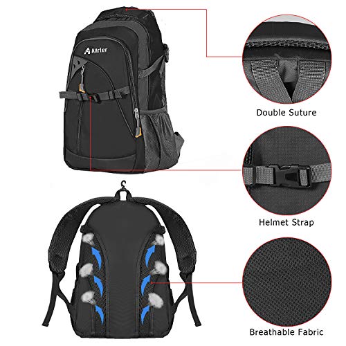ALLRIER Baseball Backpack Bag - Baseball Bag with Fence Hook, Ball Softball Equipment Gear Holds 2 Bat Helmet Batting Glove Cleats Water Bottles and More for Kids Youth and Adults - Black