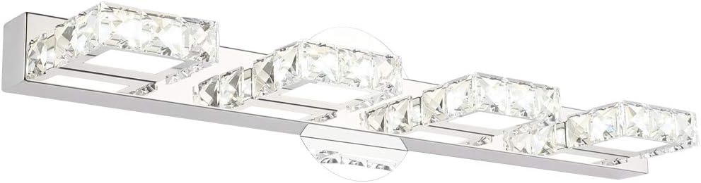 Aipsun 24.4 Inch Crystal Vanity Lights Modern LED Vanity Lights for Bathroom Lighting Fixtures Modern Bathroom Wall Light (5500K White Light)