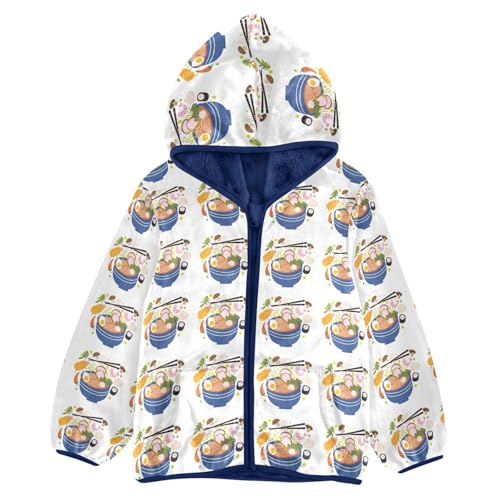 Ramen Noodle Soup Girls Fleece Jacket Girls Fall Jacket Girls Zip Up Hoodie Girls Sherpa Jacket 2-10T