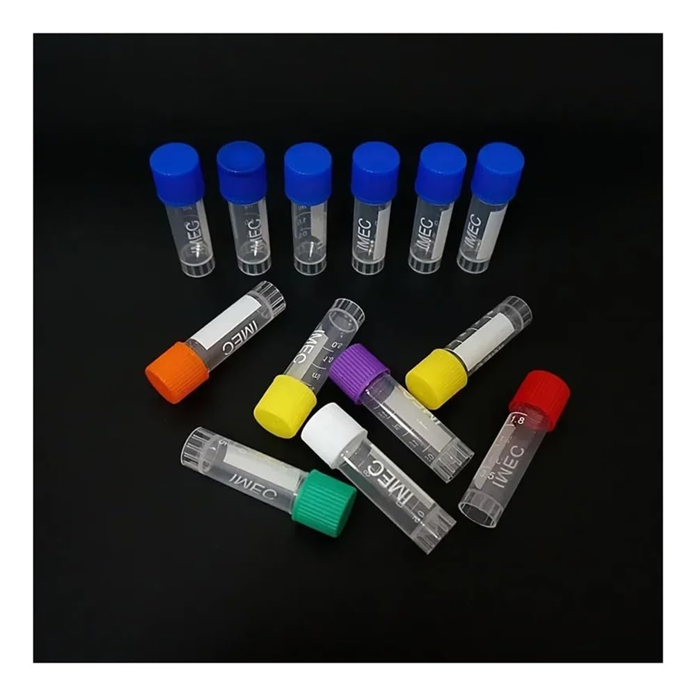 Equipos y suministros de laboratorio Lote de 500 crioviales plástico 1,8 ml con junta y tapa color