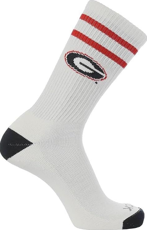 TCK Georgia Bulldogs Cotton Sock – NCAA Licensed | Red & Black University of Georgia | College Fan Gameday Apparel for Men & Women | Men's & Women's (Medium)