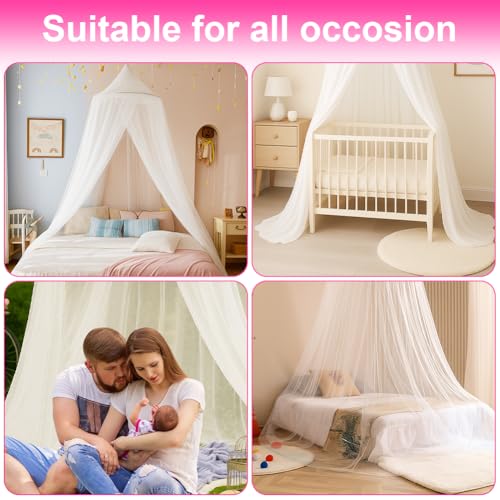 Miniatura 7 de Vicloon Dosel Para Cama De Niños, Betthimmel Babybett, 250x900x60cm, Dosel Universal Para Cuna, Cama Individual Y Doble, Fácil Instalación, Tienda De Cama De Princesa Para Decoración, Blanco
