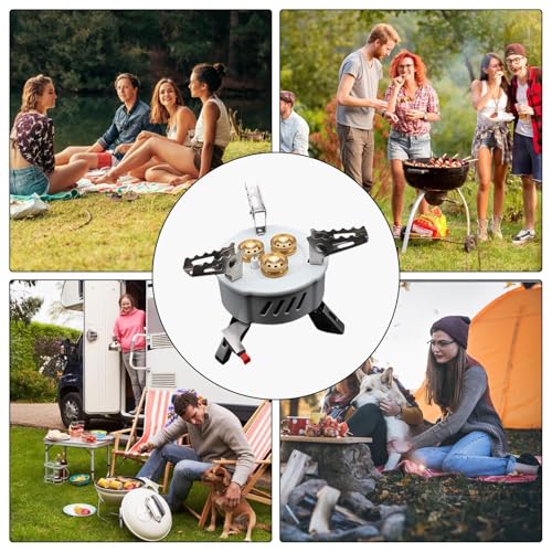 Réchaud de camping coupe-vent haute puissance avec brûleur de poêle réglable - 5