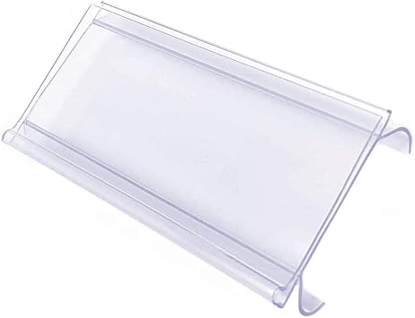 Wire Shelf Label Holder, Metro & Nexel Clear Plastic Clip On Ticket Holder with Sleeve, 3