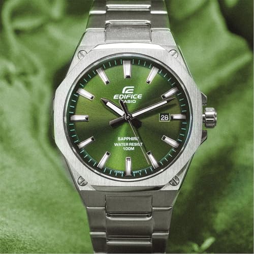 Miniatura 3 de Casio Edifice Delgado analógico (40 mm) Esfera Verde Caqui/Acero Inoxidable EFR-S108D-3AVUEF