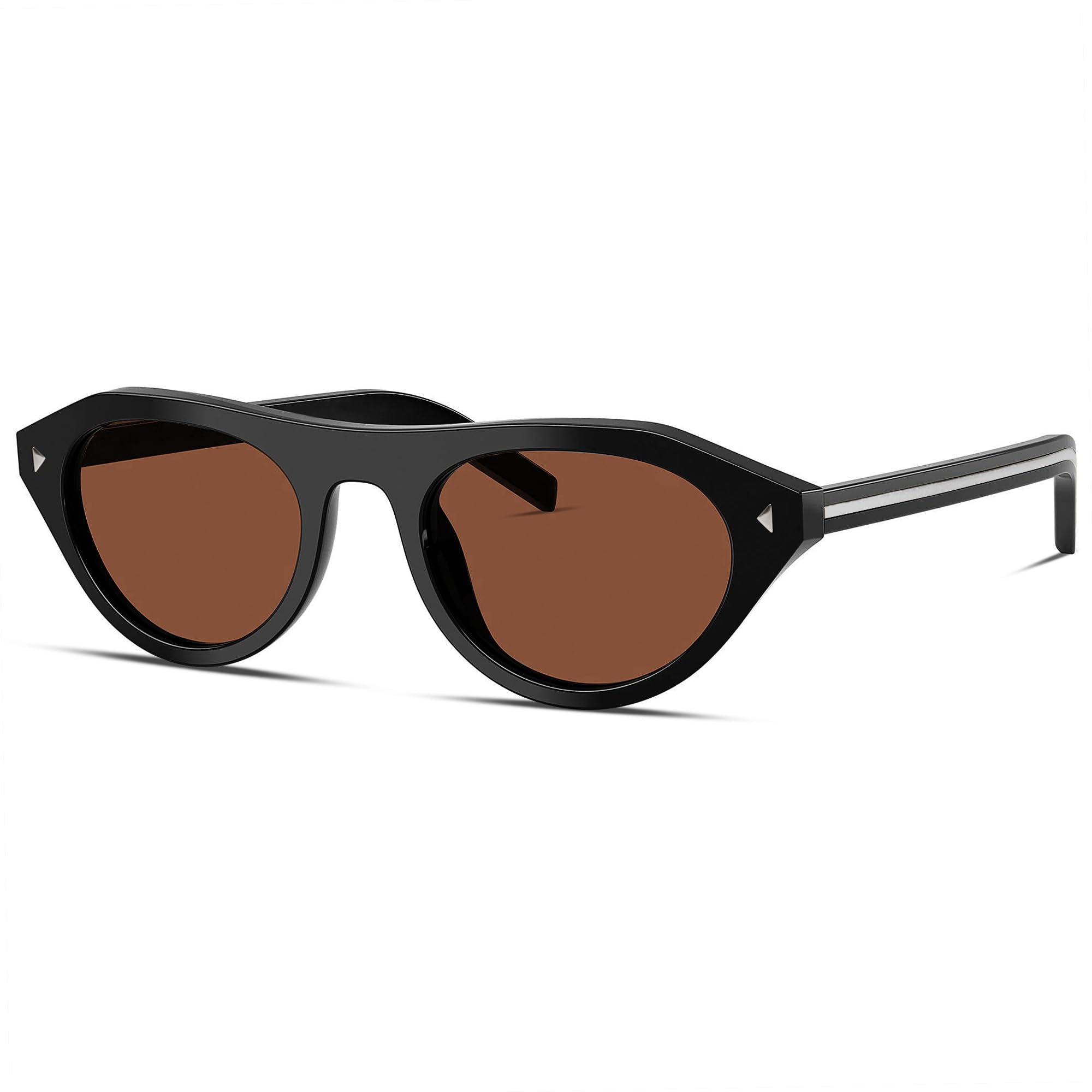 Photo 1 of Rmerom Retro Small Oval Sunglasses for Women Men 2026 Trendy Chic Cat Eye Narrow Sun Glasses Vacation Outfits Fashion Sunnies