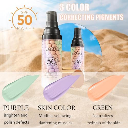 Image of 3 In 1Primer for Face Before Makeup,Sunscreen Color Corrector Primer,SPF 50