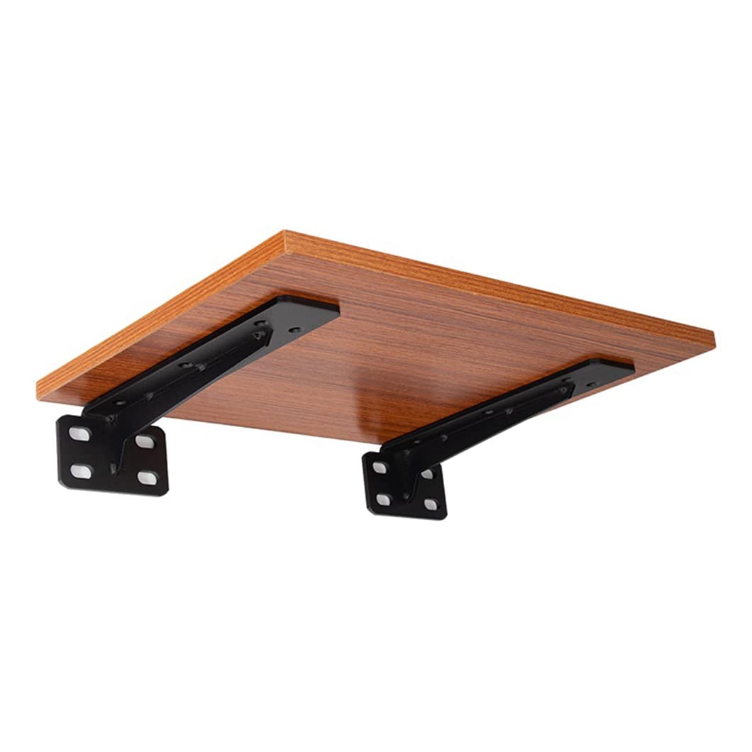 Staffa per Mensole Nere Carica 100 kg Staffe per Scaffali Pesanti in Metallo Supporti per Mensola a Muro da 2 Pezzi con Accessori di Montaggio (245mm/9.6in)