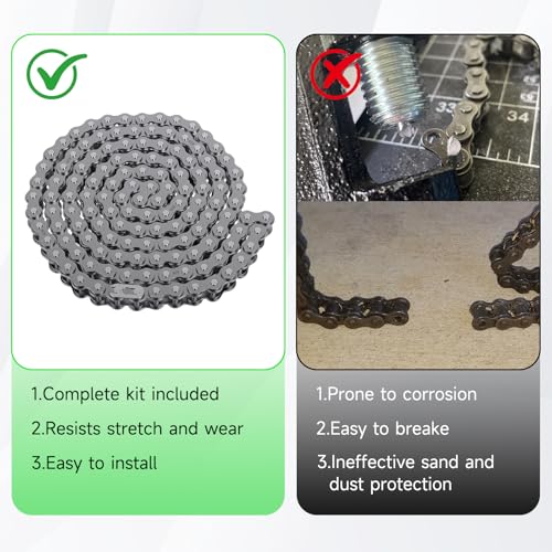 Image of 428 Chain 132 Link Compatible with 110cc 125cc 150cc Tao tao Rhino 250 Hawk 250 KLX140 TTR125 Pit Dirt Bike, 428 Motorcycle Chain for Apollo Boom Vader Chinese ATV Quad 4 Wheeler Go Kart Parts