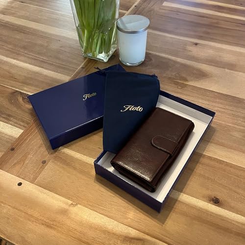 Floto Roma Checkbook Wallet (Brown)4