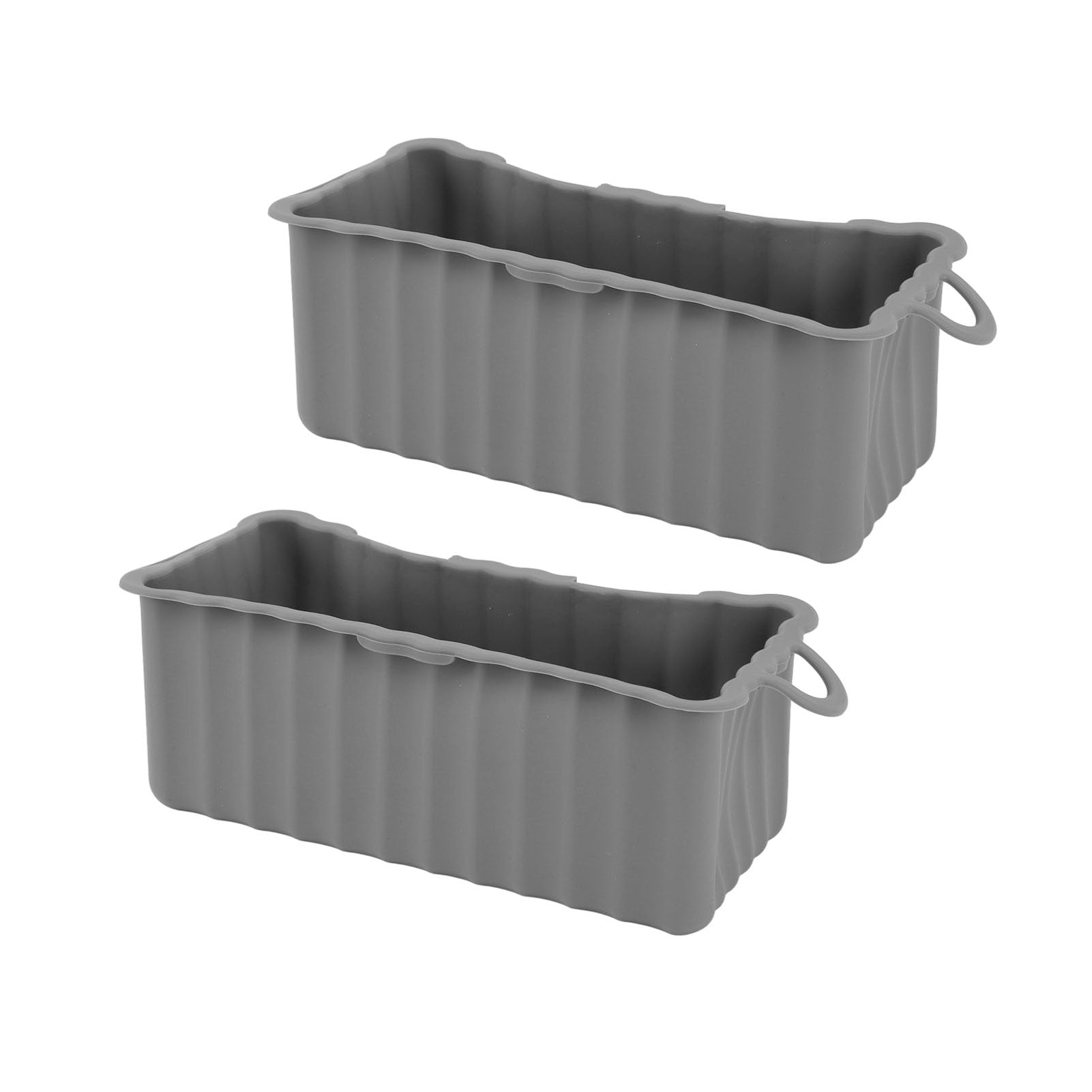 Silicone Reusable Grease Drip Pan, Griddle Grease Catcher Grease Drip Pan for Blackstone Griddle, Grill Oil Tray for Camping, 2PCS (Gray)