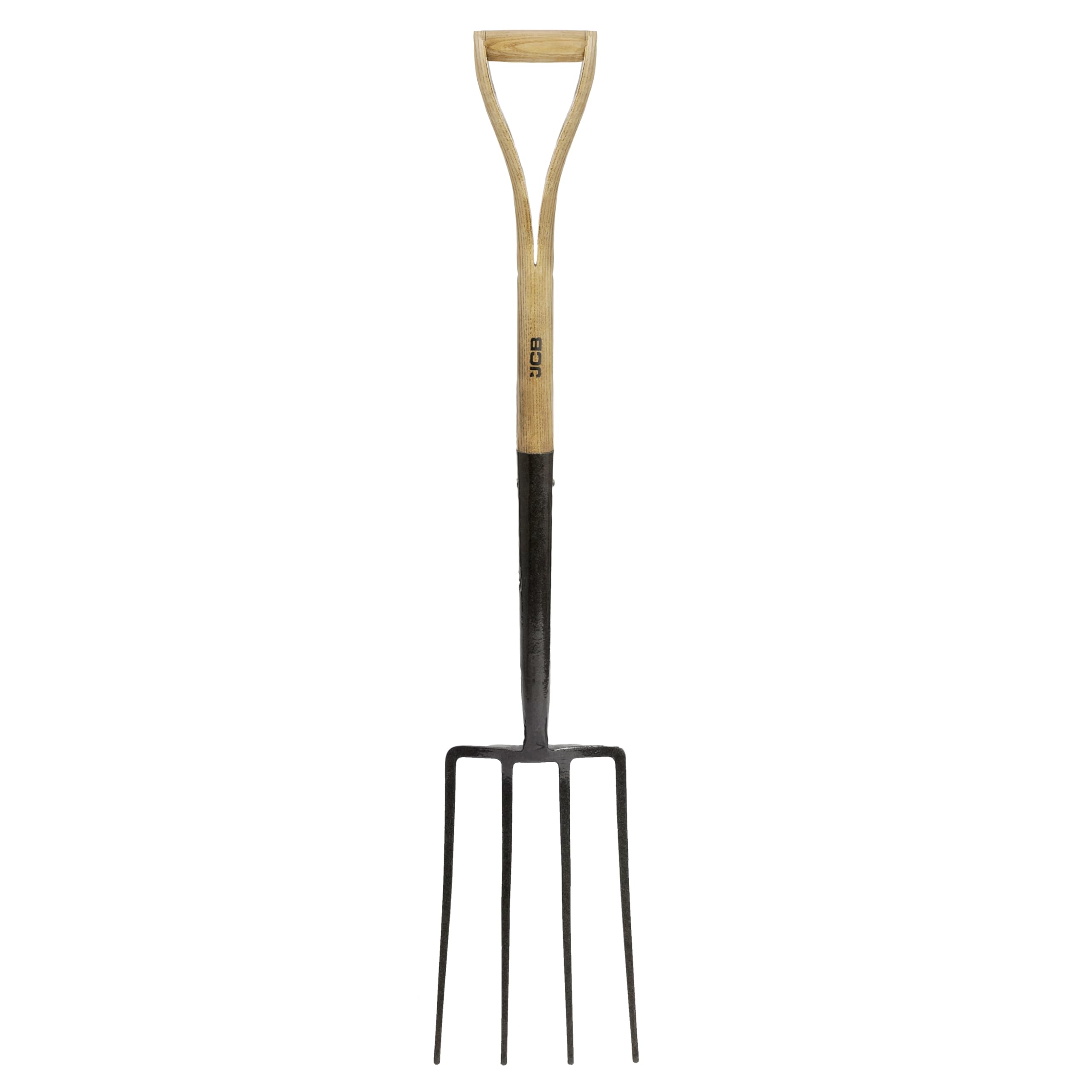 Jcb Black/Yellow 4 Prong Carbon Steel Heritage Garden Fork, Heavy Duty Professional Site And Gardening Tools Digging Fork For Cultivating, Edging, Moving Soil, Lifetime Warranty