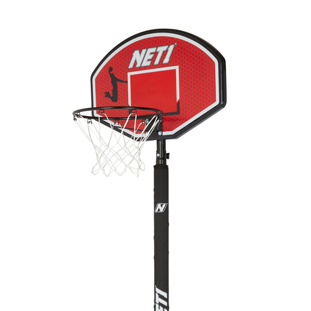 tabellone da basket di alta qualità e sistema di rete per bambini, telaio in acciaio massiccio ultra resistente da 38,1 cm, montaggio a parete o portatile, regolabile in altezza, palo imbottito