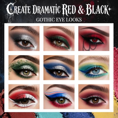 Image of UCANBE Halloween Eyeshadow Palette, 15 Colors Matte Shimmer Metallic Eye Shadow Palette, Highly Pigmented Blendable Makeup Palette for Cosplay, Costume Party, Gothic Smoky Eye & Festival Makeup