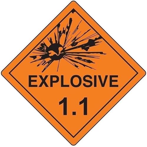 Yelacecca Explosive 1.1 Dot Safety Sign Funny Metal Sign Crossing Traffic Novelty Square Sign 12x12 inch