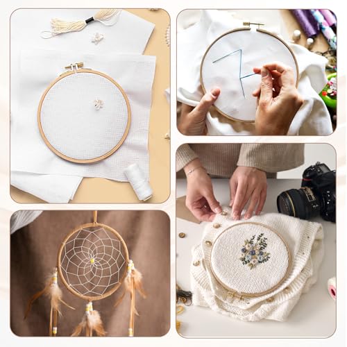 Image of 2 Pack Embroidery Hoop, 6 Inch Mini Embroidery Hoops, Cross Stitch Hoop, Decorative Hanging Cross Stitch Hoops Frames for DIY Art Craft Sewing and Hanging Ornaments Decor