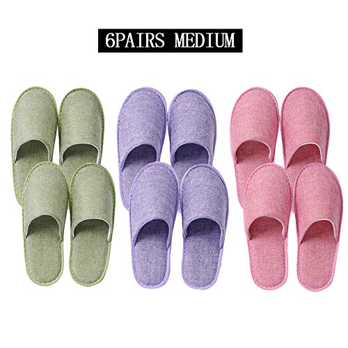 Uilb 10 Pairs Disposable Home Slippers For Family Spa Guests Hotels Office - Mixed Multi-Color Slippers Home Party, Housewarming (10Pairs) #TOP2