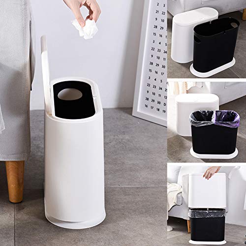 Sooyee 1193 10 Liter Rectangular Plastic Trash Can Wastebasket With Press Type Lid,2.4 Gallon Garbage Container Bin For Bathroom,Powder Room,Bedroom,Kitchen,Craft Room,Office thumb #3