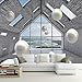 Produktbild Xbwy Benutzerdefinierte Foto Tapete 3D Abstrakten Raum Stereoskopischen Kreis Ball Hintergrund Wandbild Malerei Wohnzimmer Sofa Tv Hintergrund-250X175Cm