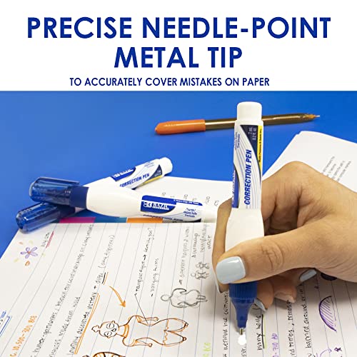 Bazic Correction Pen, Precise Metal Tip Applicator, Fine Point Corrections Fluid, White Out Wipe Out Liquid (2/Pack), 1-Pack #TOP2