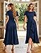 BeryLove Women Formal Party Dresses Flutter Short Sleeve Wedding Guest Cocktail Long Evening Dress S007 Z-Navy XL