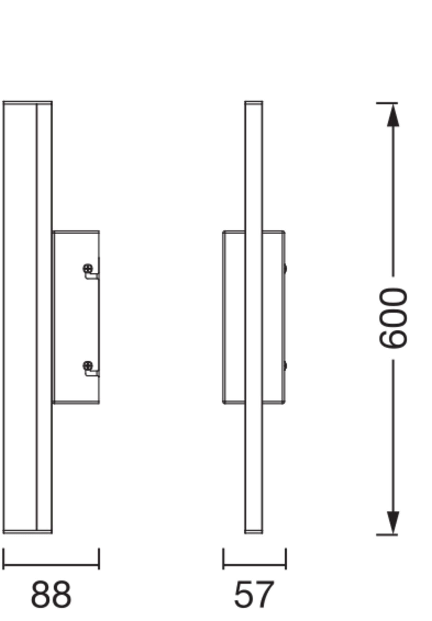 Osram Orbis - Lampada a specchio cromata, 60 cm, alloggiamento in alluminio, 10 W, 950 lm, protezione IP44, temperatura colore regolabile tramite Click CCT (4000 K e 3000 K), dimmerabile, con