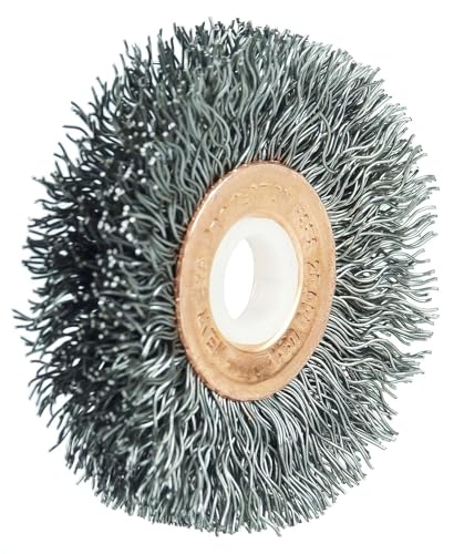 Image of Weiler 15473 2 inch Crimped Wire Wheel, .014 inch Steel Fill, 1 /2 inch-3 /8 inch Arbor Hole, Made in The USA (Pack of 10)