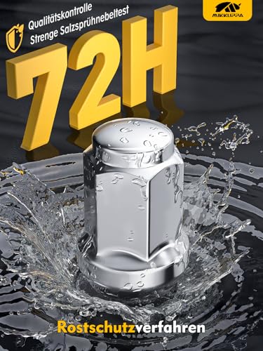 MIKKUPPA Radmuttern M12 x 1,5 SW19 für Ford Fusion, Focus, Escape Aftermarket 2006-2019, 20 Stück, verchromte Muttern
