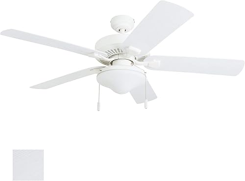 Honeywell Ceiling Fans Belmar - Ventilador de techo de 52 pulgadas con luz, ventilador de techo para interiores y exteriores con cadena de tracción,