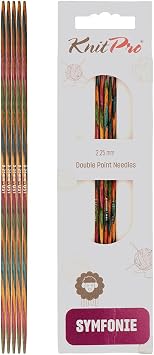 KNITPRO 15 cm x 2.25 mm Symfonie Double Pointed Needles, Multi-Color
