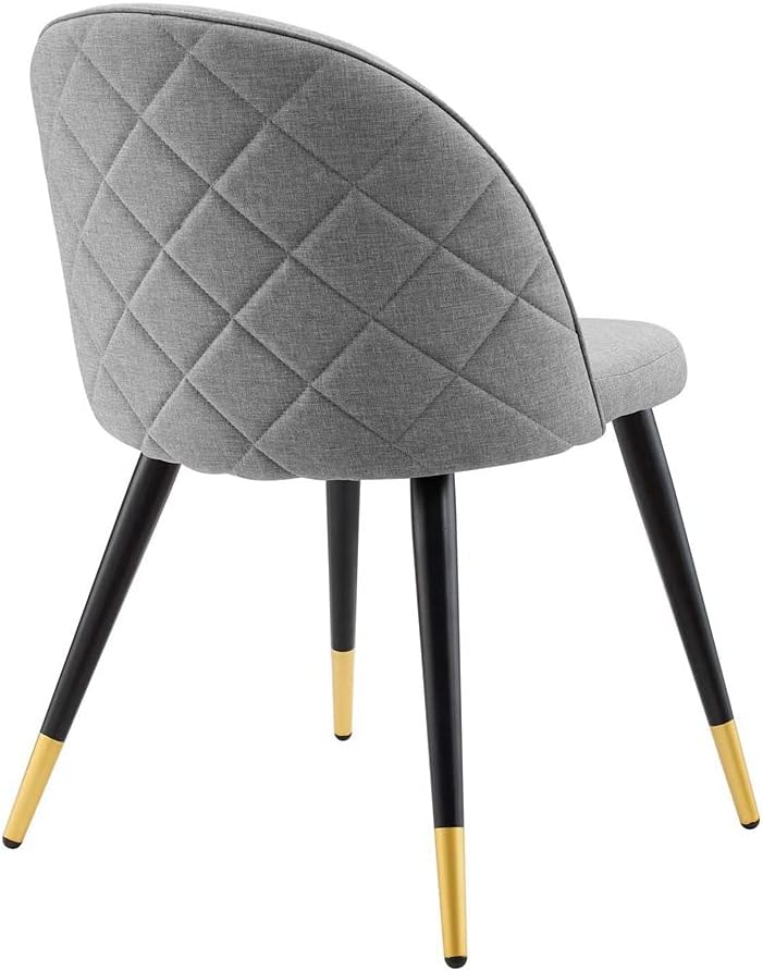 Modway Cordial Fabric Upholstered Dining Accent Chairs in Light Gray - Set of 2