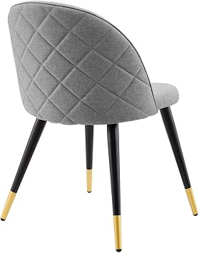 Modway Cordial Fabric Upholstered Dining Accent Chairs in Light Gray - Set of 2