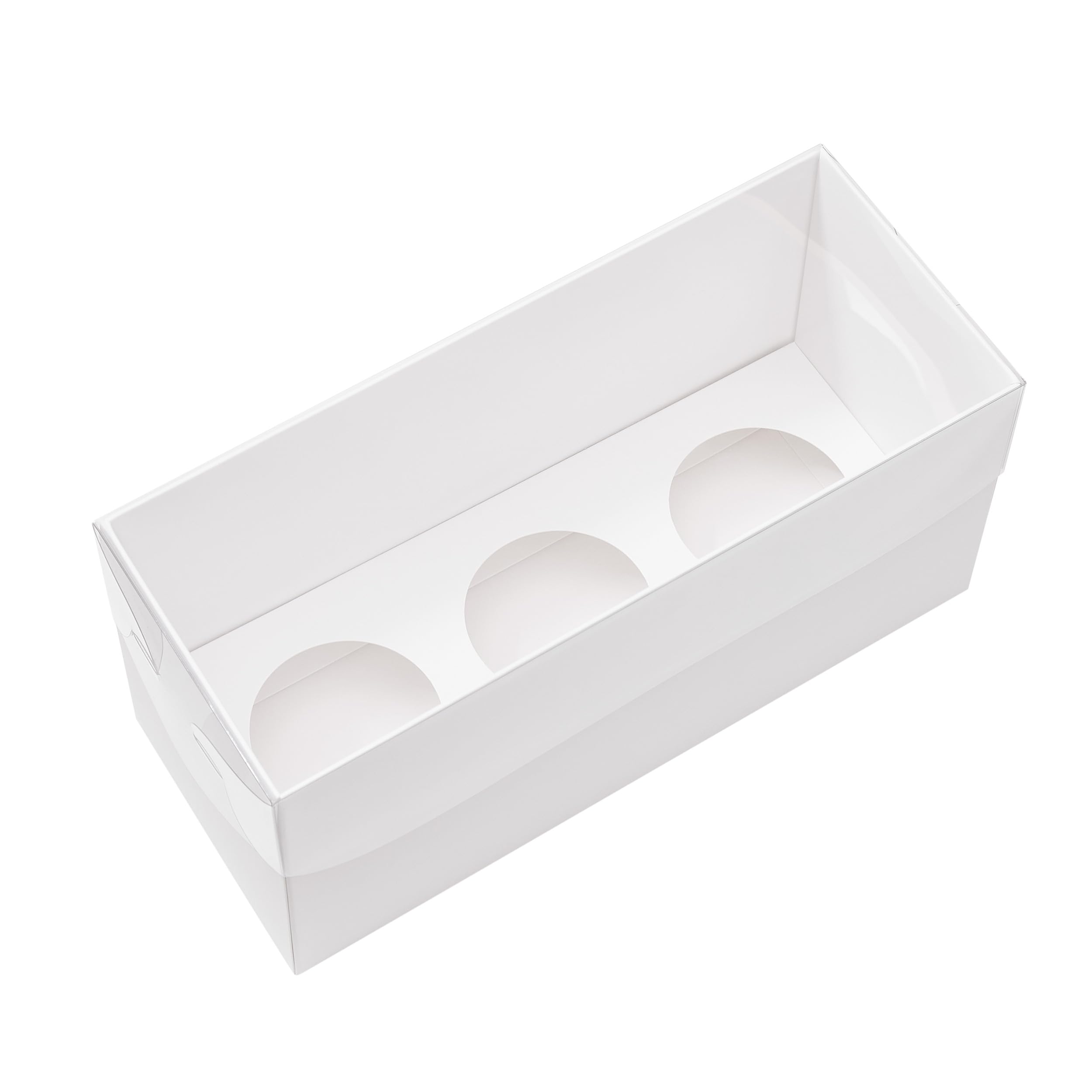 The Baked Studio - Pack of 5 - Extra Deep Premium Cupcake Boxes with Clear Presentation Lids | Tall Cake Boxes for Muffins & Cupcakes | Sturdy & Elegant Bakery Packaging (3 Holes)