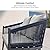 PURPLE LEAF 4 Pieces Patio Conversation Set Outdoor Wicker Furniture with Aluminum Table and Rattan Chairs Sofa Cushions Included for Porch Backyard Garden Balcony Gray