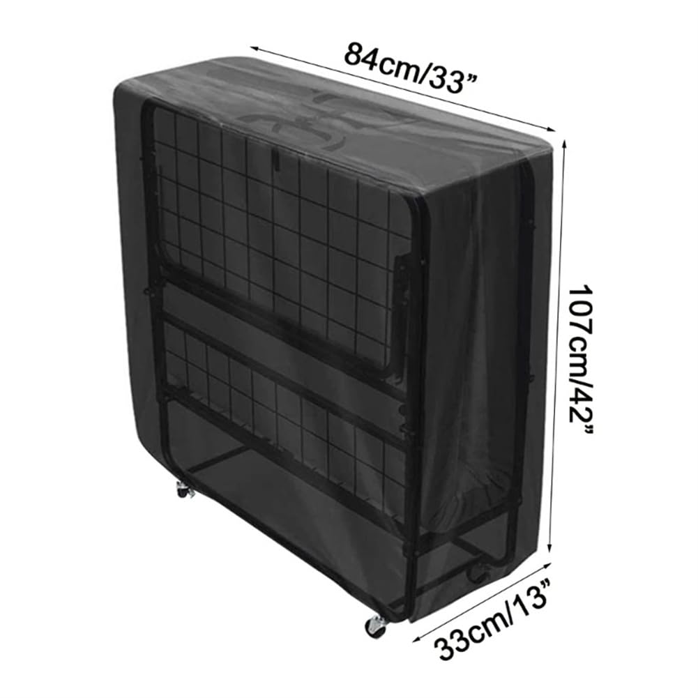 Housse De Rangement Noir Pour Lit Pliant - Tissu Oxford Imperméable, Cordon De Serrage - Protection Poussière, Pluie, Soleil - 7