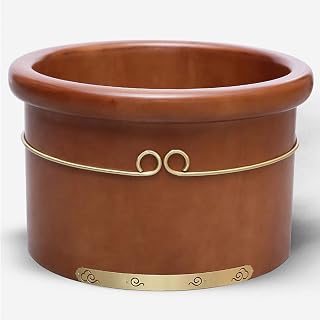 Cubo de madera para spa de pies para pedicura, bañera de pies para remojar los pies, cubo de remojo de pies, bañera de hidromasaje de pies, lavabo de pies para adultos (color: marrón, tamaño: no)