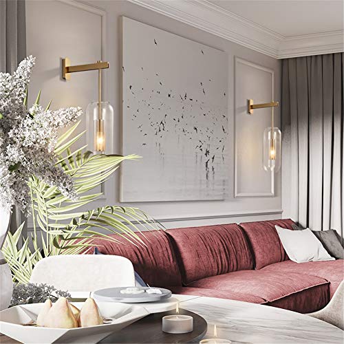 Wall Light Indoor Modern Simple Light Luxury Lantern Wall Hanging Lamp E14 Socket Glass Lampshade Gold Color Wrought Iron Wall Lamp for Living Room Bedroom Restaurant Hallway steampunk buy now online