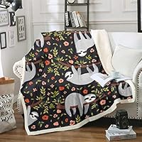 Loussiesd Tijger Pluche Deken Aquarel Tijger Print Sherpa Deken voor Jongens Mannen Wild Dier Thema Fleece Gooi Deken Botanische Bloemen Fuzzy Deken voor Slaapbank Bank Baby 30x40 Inch