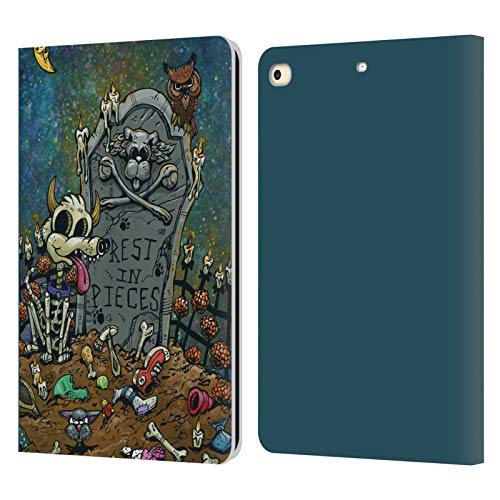 Étui iPad 9.7 portefeuille en cuir David Lozeau Chien Halloween pour protection 2018