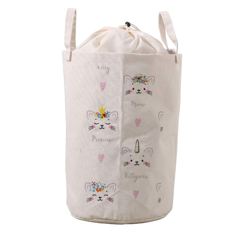 Sac à linge en lin avec cordon de serrage pour salle de bain, panier suspendu forme sirène
