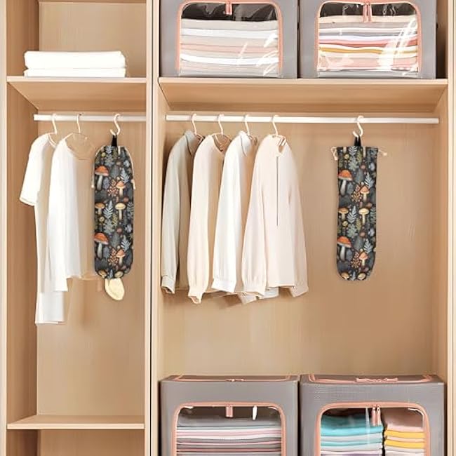 RunningBear Cartoon Mushroom Leaves Plant Plastic Bag Holder Large Grocery Bag Holder Wall Mount Grocery Bag Organizer Grocery Bag Dispenser for Kitchen Decor,1 Pack