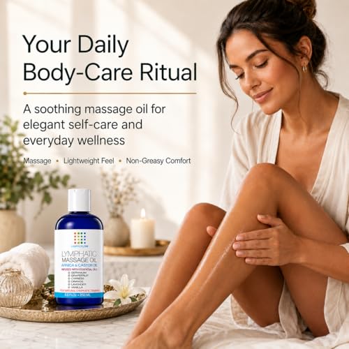 Image of Bruizex Lymphatic Drainage Massage Oil, Arnica & Castor, 8.5 Oz