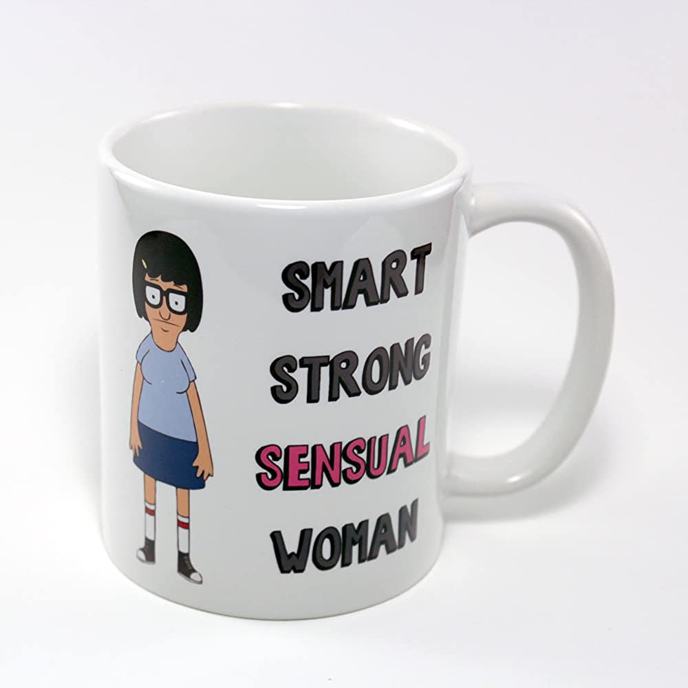 Giftme Tina Belcher Smart Strong Sensual Woman Bob's Burgers Birthday Coffee Tea Mug Unique 11oz White Ceramic Mug.