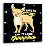 3dRose Orologio da parete silenzioso – 25,4 cm – I Have an Addiction e si chiama cane chihuahua – cane
