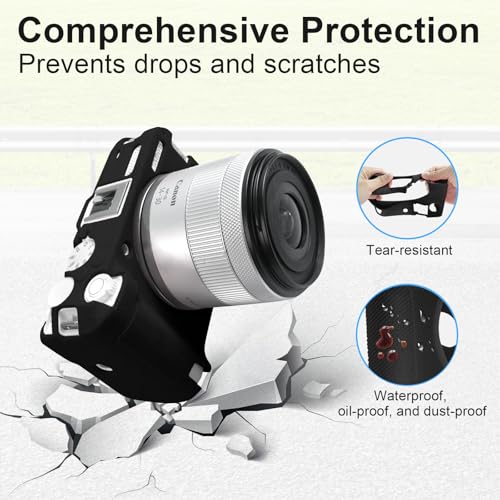 Funda Protectora para Cámara Canon EOS R50 V en Silicona Negra miniatura 4