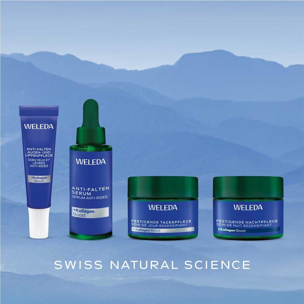 Weleda Crema Viso Giorno Contouring Genziana Blu, Riduce le Rughe Profonde, Rassoda il Collo e la Pelle Tendente al Cedimento, 40 ml