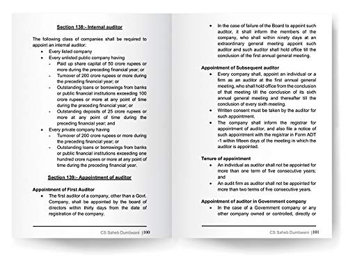 Company Law Knowledge Capsule by CS Saheb Dumbwani Edition - 2 Companies Act 2013 Quick revision with Forms Case laws and references applicable for 2023-25 1