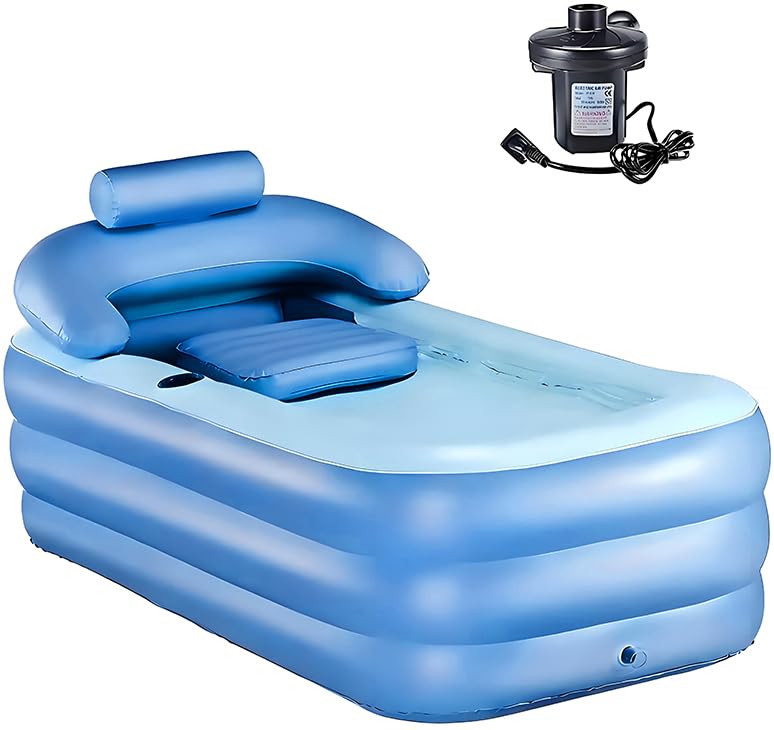 Rawtank 160 * 64 * 84cm Bañera Inflable para Adultos, Bañera Plegable Inflable para Adultos, Bañera Inflable Portátil,...