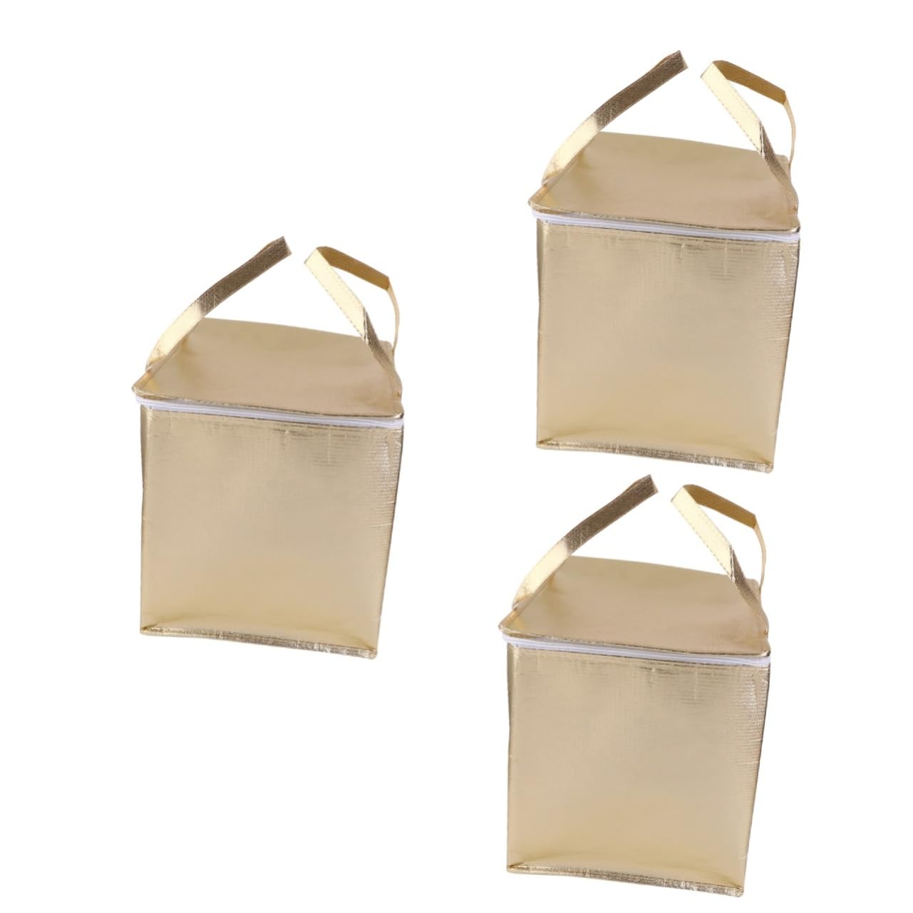 Cabilock 3 Piezas Bolsa De Aislamiento No Tejida Recubierta De Oro Bolsa De Hielo Bolsa Refrigeradora La Bolsa De Mano Bolsa De Comida Refrigeradores De Cocina De Campamento Bolsa De Mano