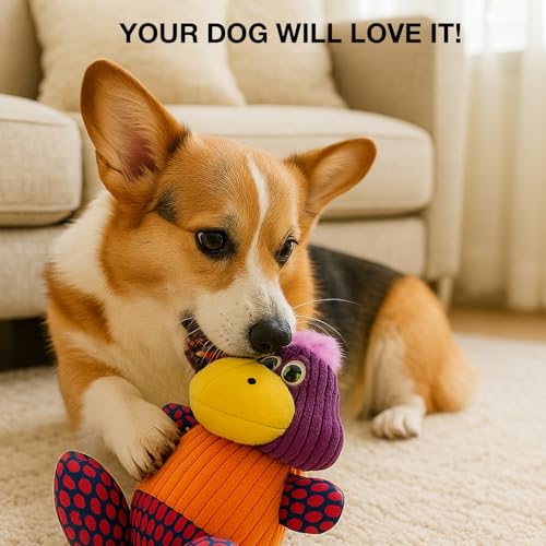Image of Soft Plush Dog Toy | Comforting Chew Toy for Puppies & Dogs | Interactive Play and Gentle on Teeth | Durable Stuffed Animal Pets | Anti Anxiety Cute Cuddle Toy for Stress Relief (Duck)